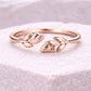 925 Silver Open Leaf Ring | Minimal Botanical Adjustable Ring | Nature Jewelry