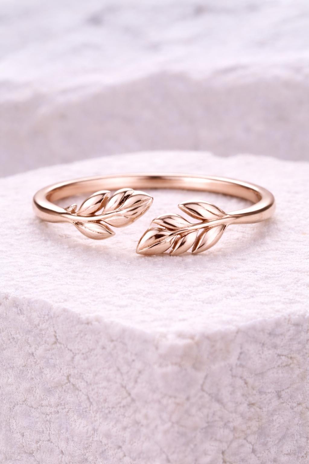 925 Silver Open Leaf Ring | Minimal Botanical Adjustable Ring | Nature Jewelry
