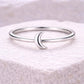 925 Silver Moon Ring | Minimal Crescent | Sterling Silver Celestial