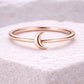 925 Silver Moon Ring | Minimal Crescent | Sterling Silver Celestial