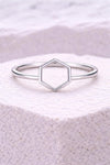 925 Silver Hexagon Ring | Minimal Geometric | Sterling Silver Modern Band |