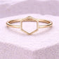 925 Silver Hexagon Ring | Minimal Geometric | Sterling Silver Modern Band |