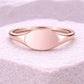 925 Sterling Silver Oval Signet Ring | Minimalist Polished Band