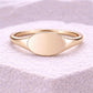 925 Sterling Silver Oval Signet Ring | Minimalist Polished Band
