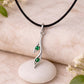 925 Silver Green CZ Pendant Minimal Necklace