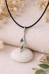 925 Silver Green CZ Pendant Minimal Necklace
