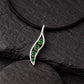 925 Silver Green CZ Pendant Necklace Minimal