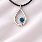 925 Silver London Topaz Teardrop Pendant Necklace – Minimal Blue Gem Gift for Her