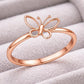 925 Silver Butterfly Ring Minimalist Dainty Nature Ring Gift for Her