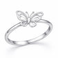925 Sterling Silver Butterfly Ring Minimalist Dainty Nature Ring Gift for Her