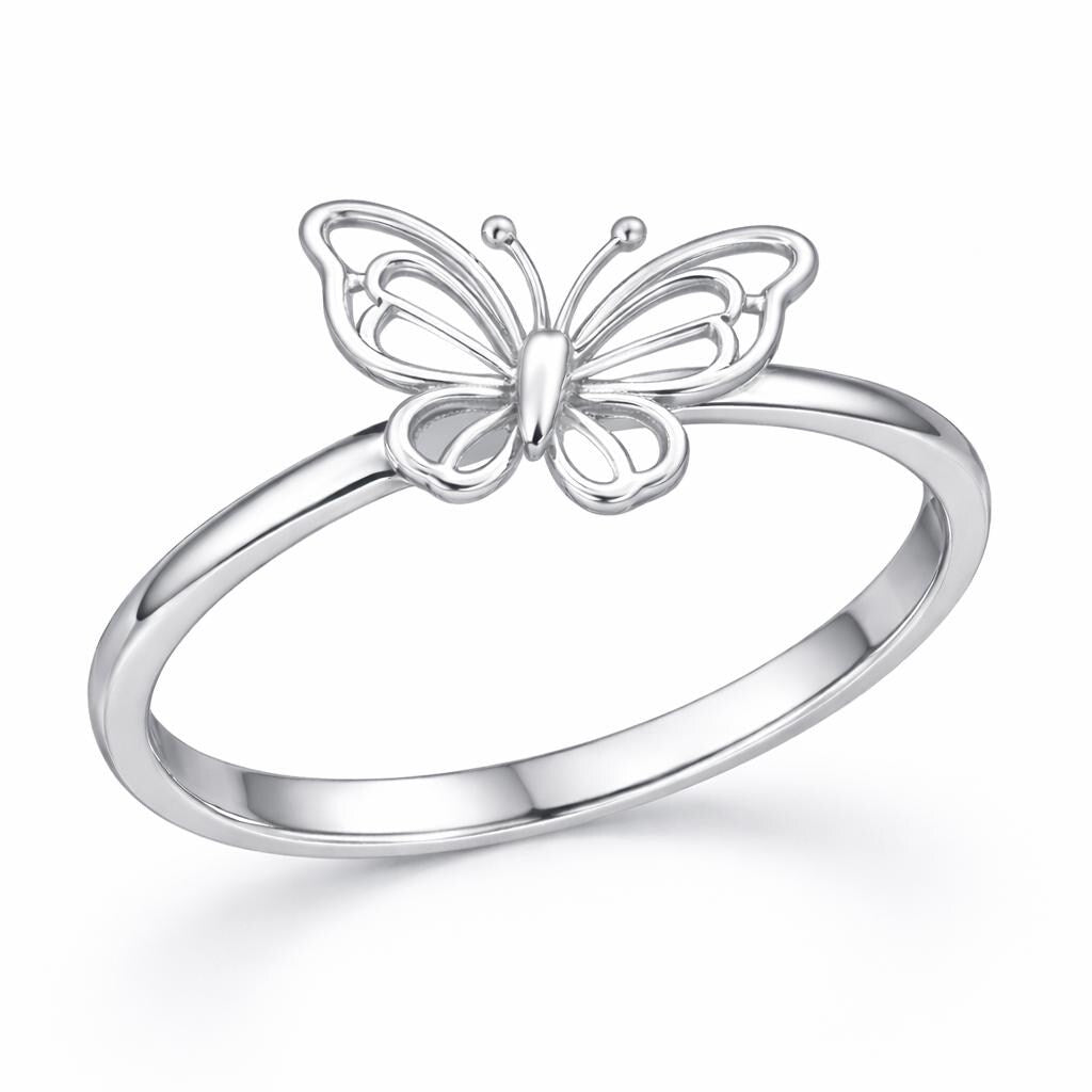 925 Sterling Silver Butterfly Ring Minimalist Dainty Nature Ring Gift for Her