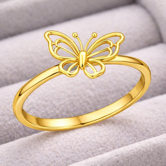 925 Sterling Silver Butterfly Ring Minimalist Dainty Nature Ring Gift for Her