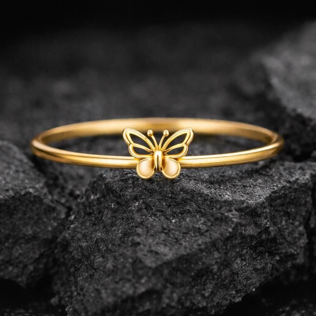 925 Sterling Silver Butterfly Ring Dainty Minimal Nature Band Gift for Her