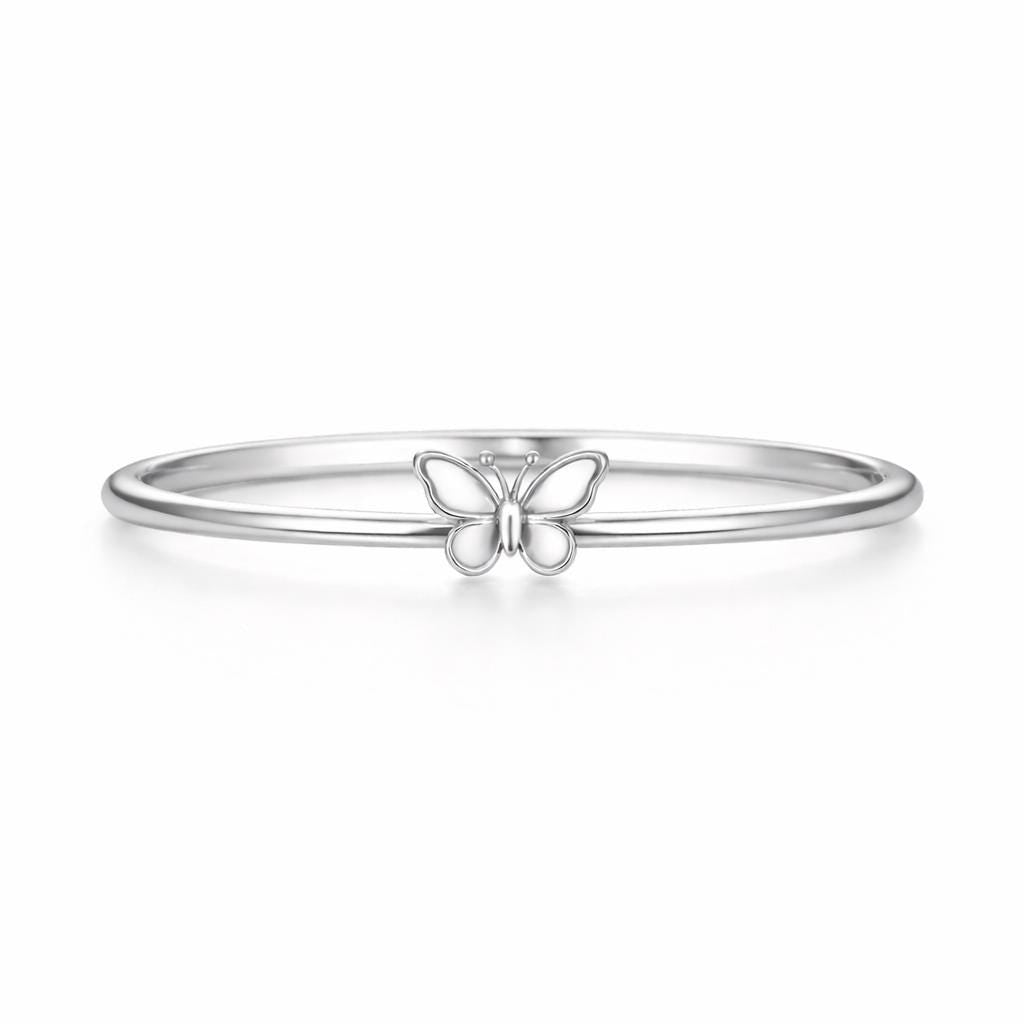925 Sterling Silver Butterfly Ring Minimal Dainty Thin Band Gift for Her