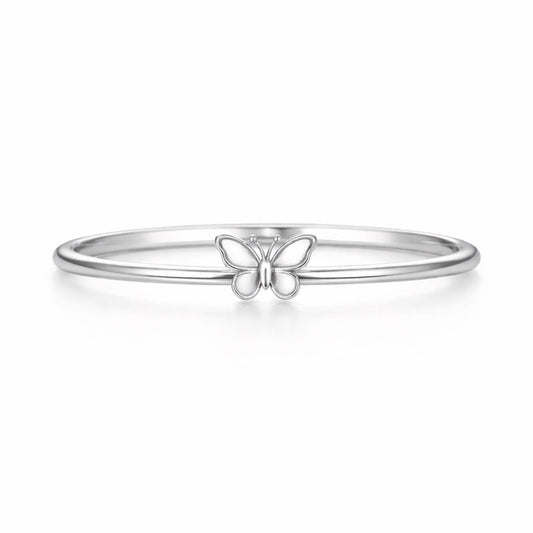 925 Sterling Silver Butterfly Ring Minimal Dainty Thin Band Gift for Her