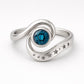 London Blue Topaz Celestial Ring: Sterling Silver Spiral Star Band