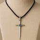 925 Silver Sword Pendant | London Blue Topaz Necklace | Sterling Silver Religious Jewelry