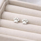 925 Sterling Silver Paw Stud Earrings Minimal Pet Jewelry
