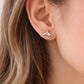 Sterling Silver Whale Tail Stud Earrings, Minimalist Ocean Jewelry