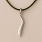 Minimal Abstract Silver Pendant Necklace | 925 Sterling Silver Modern Curve Charm | Dainty Handmade