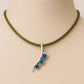 London Topaz Silver Pendant Necklace | 925 Sterling Silver Blue Stone Curve Charm | Minimal