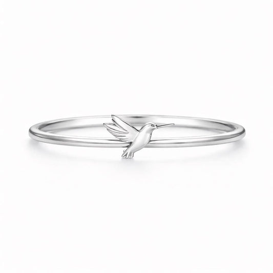 925 Silver Hummingbird Ring Minimal Bird Ring Dainty Nature Jewelry Gift for Her