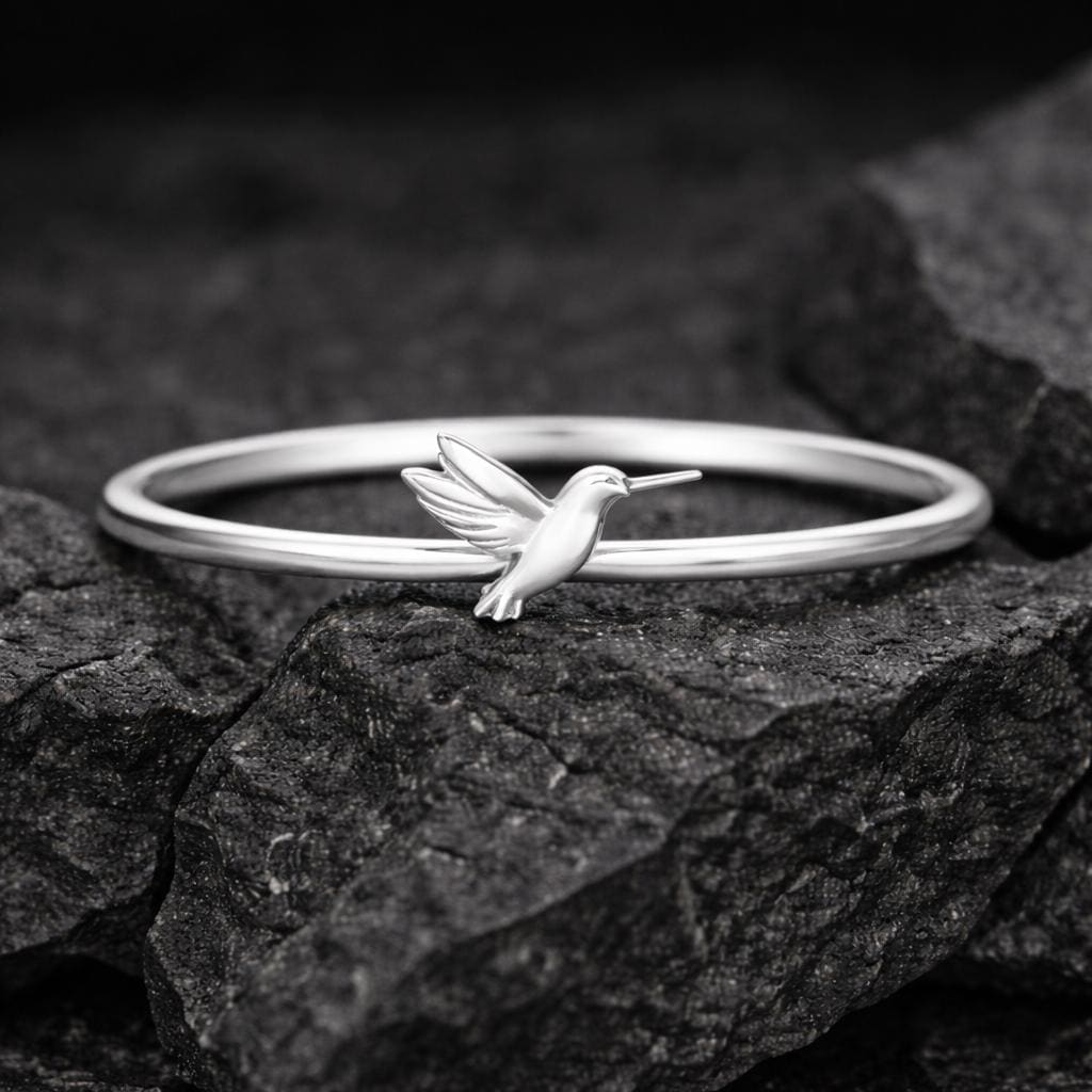 925 Silver Hummingbird Ring Minimal Bird Ring Dainty Nature Jewelry Gift for Her