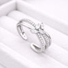 CZ Silver Open Ring | 925 Sterling Silver Adjustable Band | Sparkling Minimal