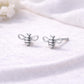 925 Silver Bee Stud Earrings Minimal Silver Studs Gift