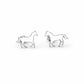 925 Silver Horse Stud Earrings Minimal Animal Silver Studs Gift