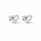 925 Silver CZ Heart Stud Earrings Minimal Love Crystal Studs Gift