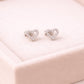 925 Silver CZ Heart Stud Earrings Minimal Love Crystal Studs Gift