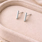 Minimal Silver Bar Stud Earrings | 925 Sterling Silver Vertical Studs | Modern Dainty Everyday Jewelry