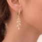 925 Silver Leaf Drop Earrings | CZ Huggie Hoop | Nature Inspired Dangle Earrings
