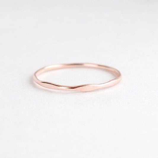 925 Sterling Silver Wavy Ring Minimal Stacking Band Dainty Thin Promise Ring Women Gift