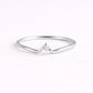 Sterling Silver Chevron Ring: Dainty CZ V Stacking Band