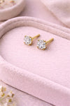 CZ Silver Stud Earrings | 925 Sterling Silver Round Solitaire Studs | Classic Dainty Everyday Jewelry