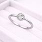 Round CZ Silver Ring | 925 Sterling Silver Halo Solitaire | Minimal Dainty Engagement