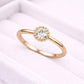 Round CZ Silver Ring | 925 Sterling Silver Halo Solitaire | Minimal Dainty Engagement