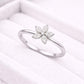 CZ Flower Silver Ring | 925 Sterling Silver Floral | Minimal Dainty Sparkle Gift
