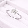 CZ Flower Silver Ring | 925 Sterling Silver Floral | Minimal Dainty Sparkle Gift