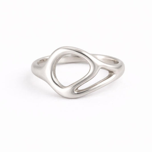 Sculptural Sterling Silver Open Ring – Modern Minimalist Jewelry