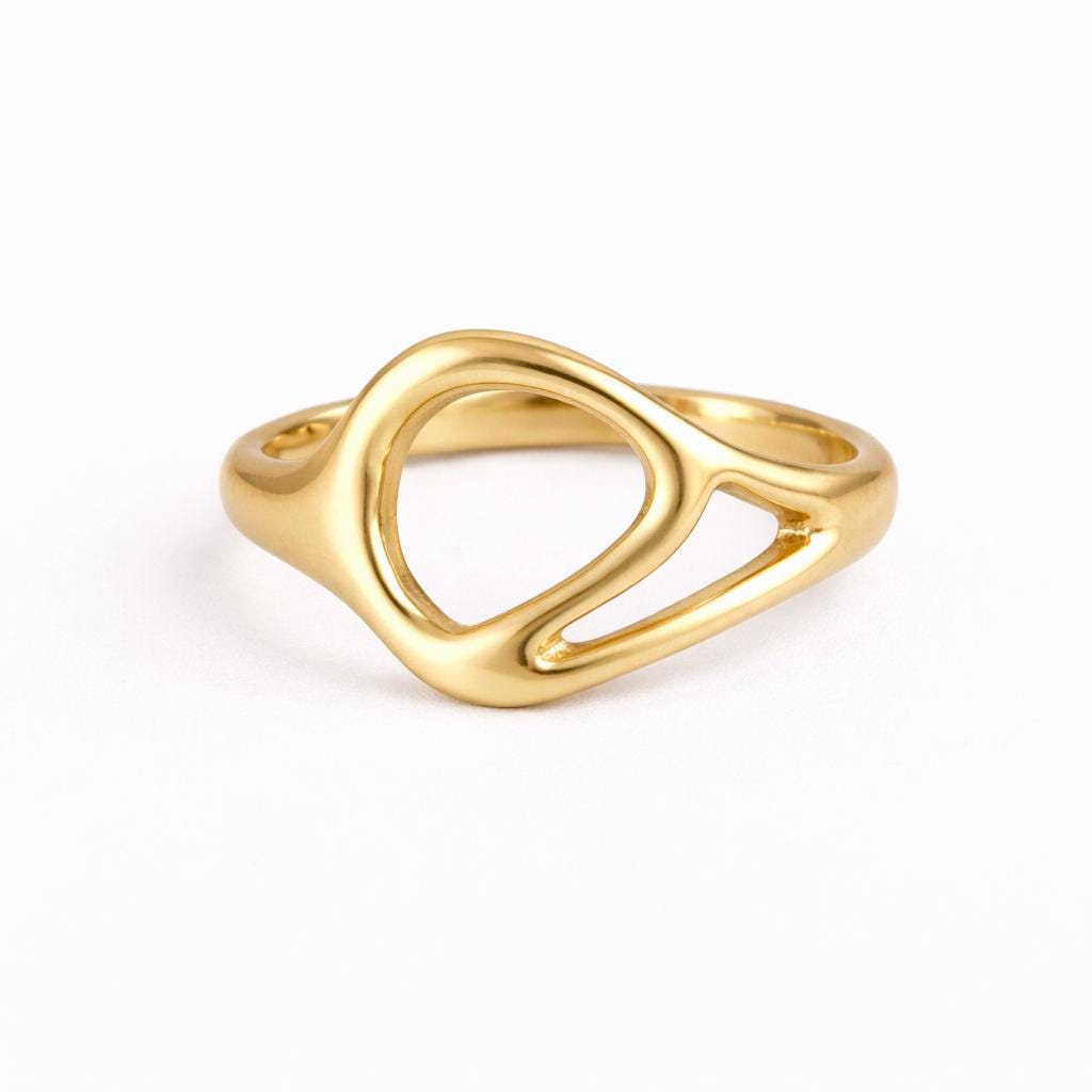 Sculptural Sterling Silver Open Ring – Modern Minimalist Jewelry