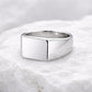 925 Silver Signet Ring | Square Top Minimal Ring | Polished Classic Men Women Band
