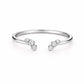 Dainty Sterling Silver Open Ring – Triple CZ Adjustable Band