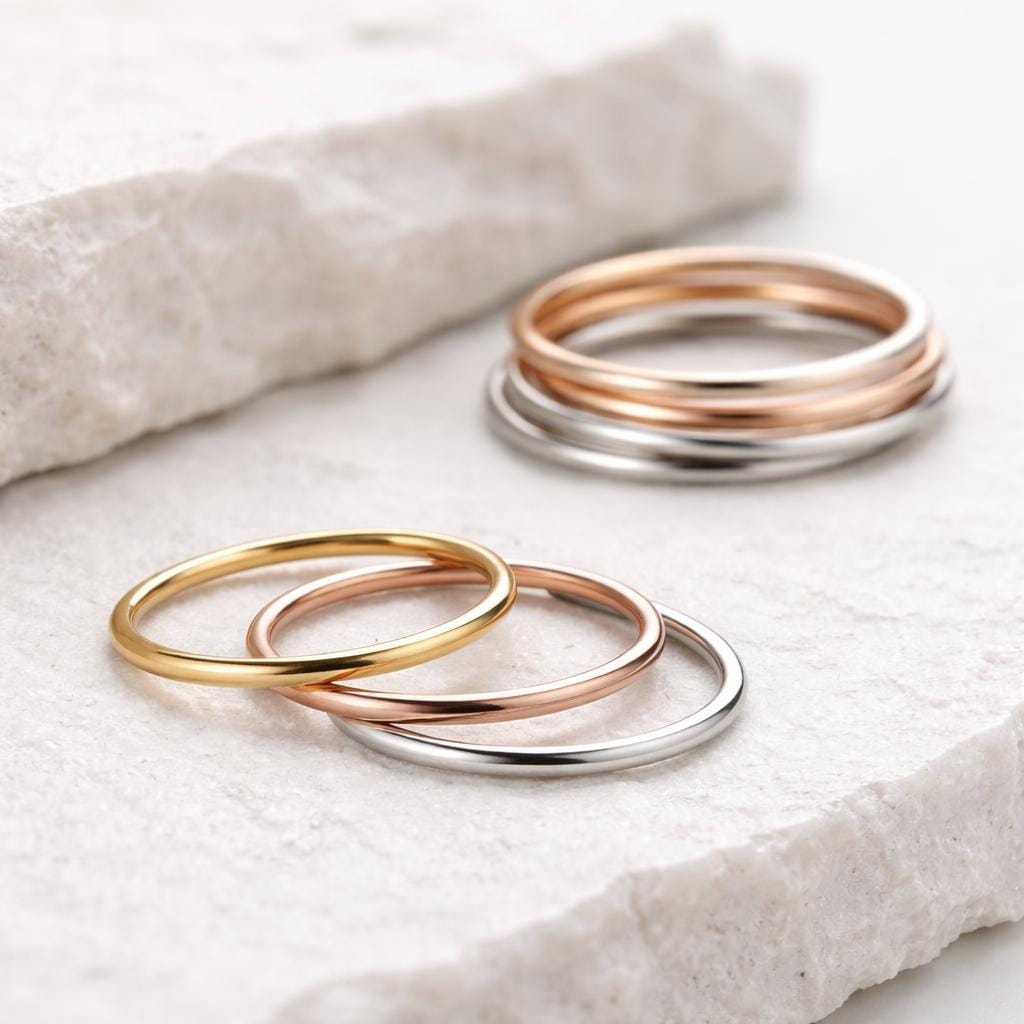 925 Silver Minimal Plain Band Ring Thin Stacking Ring Simple Everyday Jewelry