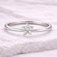 925 Silver Blossom Flower Ring CZ Minimal Floral Dainty Jewelry