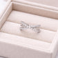 Sterling Silver Criss Cross Ring – Pavé CZ Minimalist Band