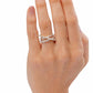 Sterling Silver Criss Cross Ring – Pavé CZ X Band