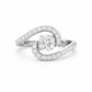 Sterling Silver Swirl Ring – Round CZ Pavé Bypass Design
